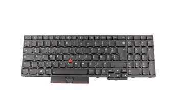 Keyboard DE (german) black/black with backlight and mouse-stick original suitable for Lenovo ThinkPad L580 (20LW/20LX)