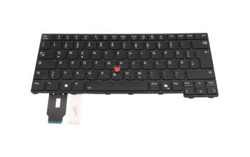 Keyboard DE (german) black/black with backlight and mouse-stick original suitable for Lenovo ThinkPad P14s Gen 6 (21QL)