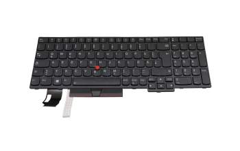 Keyboard DE (german) black/black with backlight and mouse-stick original suitable for Lenovo ThinkPad P15s (20T4/20T5)