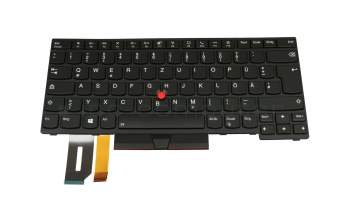 Keyboard DE (german) black/black with backlight and mouse-stick original suitable for Lenovo ThinkPad T14 Gen 1 (20S0/20S1)