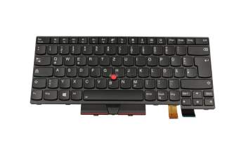 Keyboard DE (german) black/black with backlight and mouse-stick original suitable for Lenovo ThinkPad T480 (20L5/20L6)