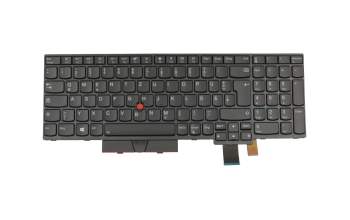 Keyboard DE (german) black/black with backlight and mouse-stick original suitable for Lenovo ThinkPad T580 (20L9/20LA)