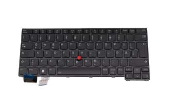 Keyboard DE (german) black/black with backlight and mouse-stick original suitable for Lenovo ThinkPad X13 G3 (21BN/21BQ)