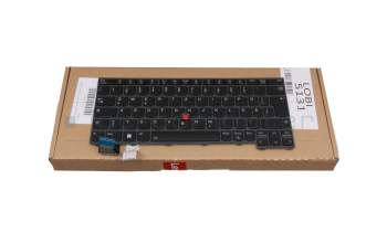 Keyboard DE (german) black/black with backlight and mouse-stick original suitable for Lenovo ThinkPad X13 Gen 3 (21CN/21CM)