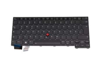 Keyboard DE (german) black/black with backlight and mouse-stick original suitable for Lenovo ThinkPad X13 Gen 3 (21CN/21CM)