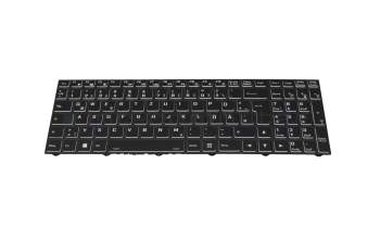 Keyboard DE (german) black/black with backlight original suitable for Sager Notebook NP8773P (PC70HP)