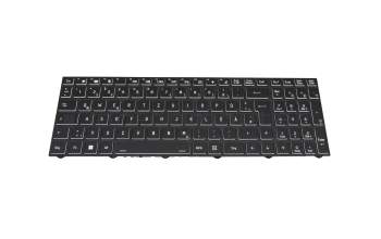 Keyboard DE (german) black/black with backlight original suitable for Sager Notebook NP8876D (PD70SND-G)
