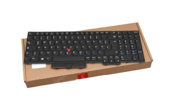 Keyboard DE (german) black/black with mouse-stick original suitable for Lenovo ThinkPad L15 Gen 1 (20U3/20U4)