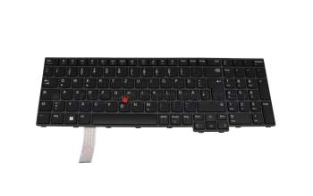 Keyboard DE (german) black/black with mouse-stick original suitable for Lenovo ThinkPad L15 Gen 3 (21C3/21C4)