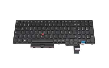 Keyboard DE (german) black/black with mouse-stick original suitable for Lenovo ThinkPad P15v Gen 3 (21D8/21D9)