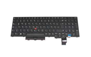 Keyboard DE (german) black/black with mouse-stick original suitable for Lenovo ThinkPad T15p Gen 3 (21DA/21DB)