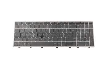 Keyboard DE (german) black/grey with backlight and mouse-stick (SureView) original suitable for HP ZBook 15u G5