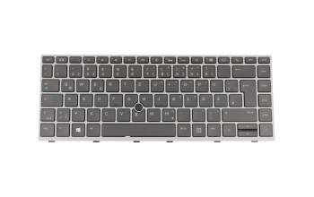 Keyboard DE (german) black/grey with backlight and mouse-stick original suitable for HP ZBook 14u G5
