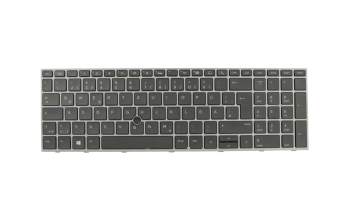Keyboard DE (german) black/grey with backlight and mouse-stick original suitable for HP ZBook 15 G5