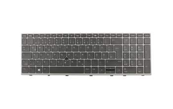 Keyboard DE (german) black/grey with backlight and mouse-stick original suitable for HP ZBook 15u G5