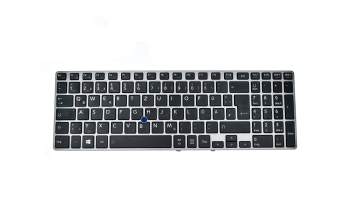 Keyboard DE (german) black/grey with backlight and mouse-stick original suitable for Toshiba Tecra Z50-A-10D