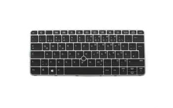 Keyboard DE (german) black/silver matt with backlight and mouse-stick original suitable for HP EliteBook 725 G4