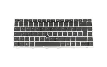 Keyboard DE (german) black/silver with backlight and mouse-stick original suitable for HP EliteBook 745 G5