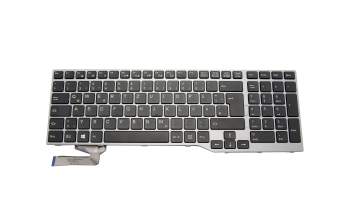 Keyboard DE (german) black/silver with backlight original suitable for Fujitsu Celsius H730