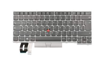 Keyboard DE (german) black/silver with mouse-stick original suitable for Lenovo ThinkPad L490 (20Q5/20Q6)