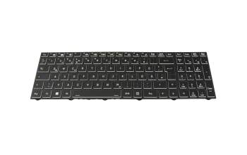 Keyboard DE (german) black/white/black matte with backlight RGB original suitable for Schenker XMG Apex 15-E20 (NH57AF)