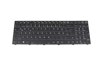 Keyboard DE (german) black/white/black matte with backlight original suitable for Sager Notebook NP7879PQ-S (NH77HPQ)