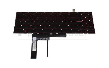 Keyboard DE (german) black with backlight (Backlight red) original suitable for MSI GF66 Katana 12UDO/12UDOK (MS-1584)