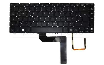 Keyboard DE (german) black with backlight original suitable for Acer Aspire M3-481