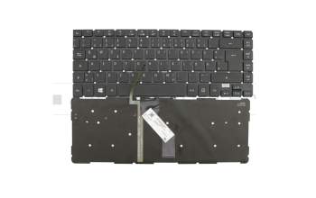 Keyboard DE (german) black with backlight original suitable for Acer TravelMate P6 (P648-G3-M)