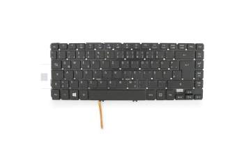 Keyboard DE (german) black with backlight original suitable for Acer TravelMate P6 (P648-MG)
