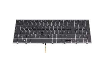 Keyboard DE (german) dark grey/grey with backlight and mouse-stick original suitable for HP ZBook Fury 15 G7