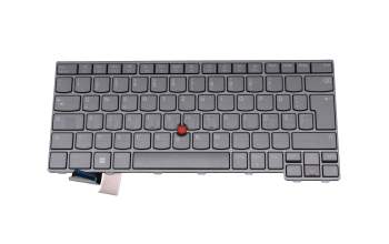 Keyboard DE (german) grey/black with backlight and mouse-stick original suitable for Lenovo ThinkPad T14 Gen 4 (21HD/21HE)