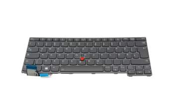Keyboard DE (german) grey/grey with backlight and mouse-stick original suitable for Lenovo ThinkPad L13 Yoga Gen 3 (21BB/21BC)