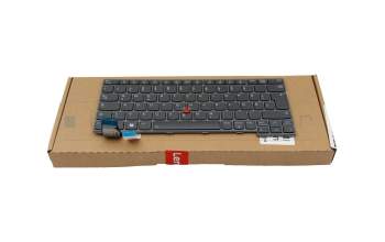 Keyboard DE (german) grey/grey with backlight and mouse-stick original suitable for Lenovo ThinkPad L13 Yoga Gen 4 (21FR/21FS)