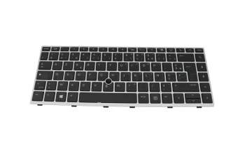 Keyboard FR (french) black/silver with backlight and mouse-stick original suitable for HP EliteBook 745 G5