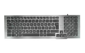 Keyboard FR (french) black/silver with backlight original suitable for Asus ROG G75VX