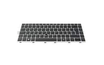 Keyboard SF (swiss-french) black/silver with backlight and mouse-stick original suitable for HP EliteBook 745 G6