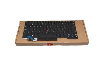 Keyboard SP (spanish) black/black with mouse-stick original suitable for Lenovo ThinkPad P14s Gen 2 (20VX/20VY)