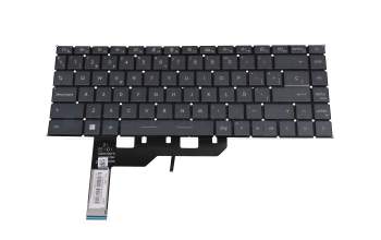 Keyboard SP (spanish) grey/grey with backlight original suitable for MSI Modern 14 B10RBS/B10RBSW (MS-14D1)