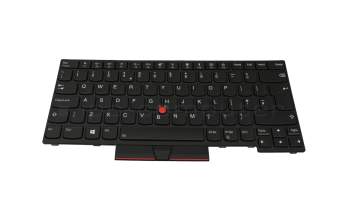 Keyboard UK (english) black/black with backlight and mouse-stick original suitable for Lenovo ThinkPad T490 (20RY/20RX)