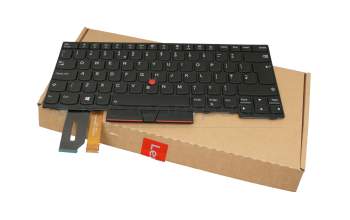 Keyboard UK (english) black/black with backlight and mouse-stick original suitable for Lenovo ThinkPad T495 (20NJ/20NK)