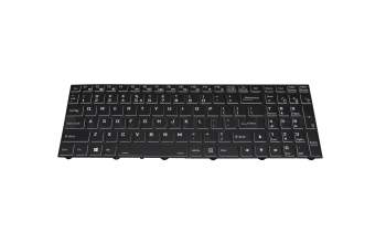 Keyboard US (english) black/black with backlight original suitable for Mifcom i7-10750 GTX 1660 Ti (NH55DCQ)