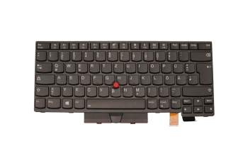 Keyboard black/black with backlight and mouse-stick original suitable for Lenovo ThinkPad T470 (20HD/20HE)
