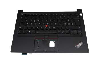 Keyboard incl. topcase CH (swiss) black/black with backlight and mouse-stick original suitable for Lenovo ThinkPad E14 Gen 2 (20TB)