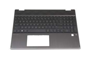 Keyboard incl. topcase CH (swiss) black/black with backlight original suitable for HP Pavilion x360 15-dq0400