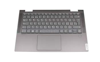 Keyboard incl. topcase CH (swiss) grey/grey with backlight original suitable for Lenovo Yoga C740-14IML (81TC)