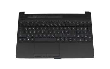 Keyboard incl. topcase DE (german) black/black (PTP) original suitable for HP 15-dw1000