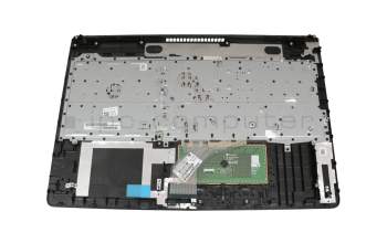 Keyboard incl. topcase DE (german) black/black (brushed metal look) suitable for HP 15-da1000