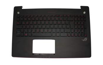 Keyboard incl. topcase DE (german) black/black original suitable for Asus ROG G550JK