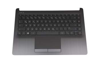 Keyboard incl. topcase DE (german) black/black original suitable for HP 14-cf2000